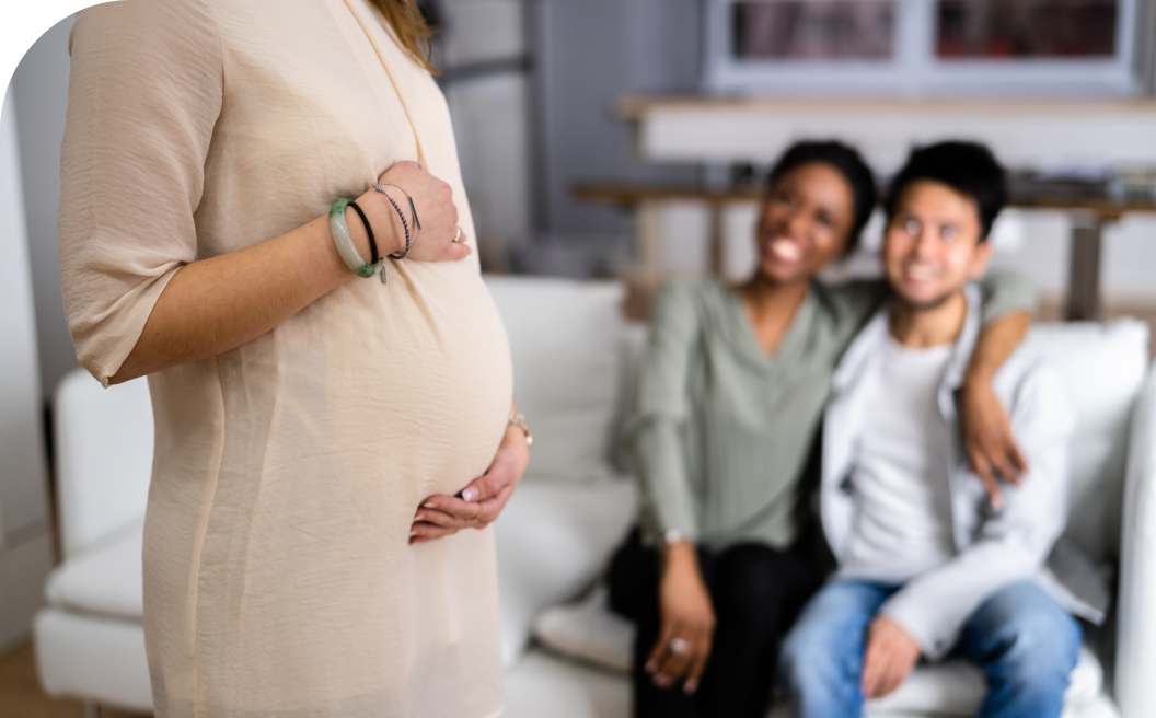 couple looking at their surrogate